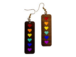 Rainbow Pride Hearts Dangle Earrings