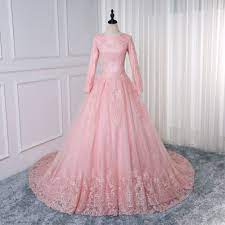 Pink wedding dresses | preownedweddingdresses.com. Vestidos De Noiva Bride Dress Pink Ball Gown Princess Lace Muslim Wedding Dress Long Sleeve Vintage Hijab Wedding Dress 2019 Wedding Dresses Aliexpress