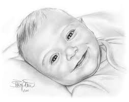 Pencil Portrait Of Smiling Baby Drawn By Wendy Zumpano Www Pencilportraitcards Com Desenhos Pinturas