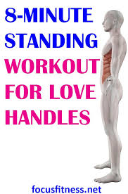 8 Minute Standing Workout For Love Handles For Men And Women Focus Fitness Standing Workout Love Handle Workout Love Handles