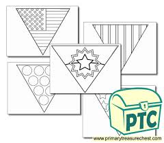Juneteenth bunting coloring sheet, plus four other bunting coloring sheets. Juneteenth Flag Bunting Coloring Sheet Primary Treasure Chest