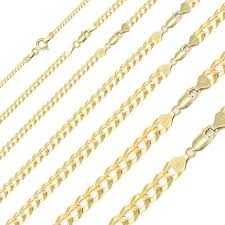 This chain is fully pave set with vs. 14k Solid Yellow Gold Cuban Necklace Chain 2 0 12 5mm Etsy