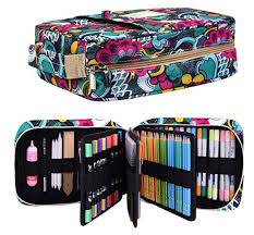 Pencil Case Holder Holds 202colored Pencils Or 136 Gel Pens With Zipper Closure Large Capacity Pen In 2020 Colored Pencil Case Pencil Organizer Pen Organization