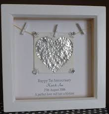 Coming up with unique gifts for your 10th wedding anniversary can be difficult. Happy Tin Years 10th Wedding Anniversary Gifts Ten Years Keyring Husband Wife Greeting Cards Party Supply Home Garden