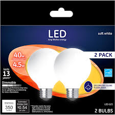 Ge Soft White 40w Replacement Led Light Bulbs Decorative Globe Medium Base White G25 2 Pack Led Bulbs Meijer Grocery Pharmacy Home More