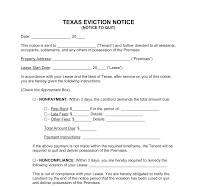 Free Texas Eviction Notice Forms (3) - PDF | Word – eForms