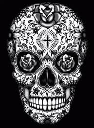 Black And White Feminine Black And White Sugar Skull Tattoo Haunted Pirate Ship Tattoos Disney Tattoos In 2020 Candy Skull Tattoo Mexican Skull Tattoos Sugar Skull Tattoos