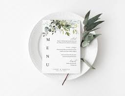 Hochzeit Menuvorlage Grun Menukarten Vorlage Eukalyptus Menuvorlage W Menukarte Vorlage Menu Vorlage Hochzeit Menu