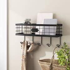 Give Your Entryway Kitchen Or Bathroom The Storage It Needs While Adding An Industrial Touch With Kellie Wall Mounted Coat Rack Coat Rack Wall Baskets On Wall