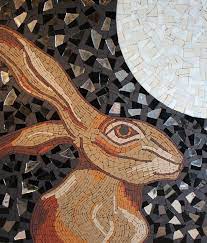 Hare And Moon Mosaic Art Mosaic Art Hare And Moon Mosaic Animals