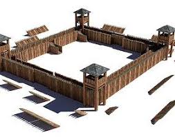 Medieval Wooden Fort 3d Model Wooden Fort Wooden Medieval