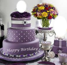 Photo Montage Happy Birthday Pixiz Wedding Cake Pictures Purple Wedding Cake Cake Pictures