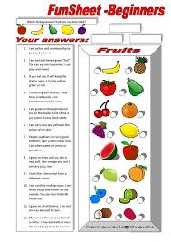 Funsheet For Beginners Fruit Esl Worksheets For Beginners Reading Comprehension Worksheets Esl Reading