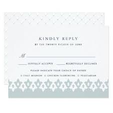 Arabesque Meal Choice Rsvp Card Mist Zazzle Com Rsvp Card Wedding Response Cards Geometric Wedding Invitation