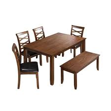 Find the best solid wood dining sets at the lowest price from top brands like thomasville, broyhill, drexel heritage & more. Lnc 6 Piece Brown Solid Wood Dining Table Set With 4 Chairs And Bench Vvrfyvhd10010l7 The Home Depot