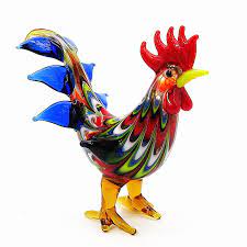 This wonderful rooster figurine is genuine antique murano art glass and dates to the early 1900's. Christmas Decoration Gift For Kids Multicolor Hand Blown Murano Glass Rooster Figurine Ornament Artistic Glass Chicken Sculpture Figurines Miniatures Aliexpress