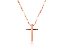Lana 14k rose gold mini cross pendant necklace $585. Rounded Cross Children S Necklace For Girls 14k Rose Gold