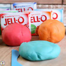 Jello Play Dough Receipe For A Sensory Play Activity Jello Play Dough Edible Play Dough Recipe Easy Playdough Recipe