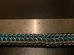 Teal and Silver Persian Dragonscale Weave Chainmail Bracelet - Etsy Denmark