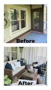 Our Summer Back Porch Makeover Before And After Porch Makeover Back Porch Makeover Back Porch