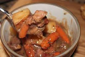 Brown in hot oil in stew pot or dutch oven. Classic Crock Pot Beef Stew Beef Stew Recipe Crockpot Recipes Beef Beef Stew Crockpot