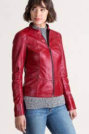 Racquel Italian Lambskin Leather Moto Jacket Overland Roupas De Couro Moda Feminina Moda