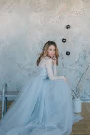 Blue Grey Wedding Dress From Lace And Tulle Anna Skoblikova Pastel Wedding Dresses Grey Wedding Dress Tulle Wedding Dress