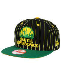 New Era Seattle Supersonics Vintage Pinstripe 9fifty Snapback Cap Sports Fan Shop By Lids Men Macy S Snapback Cap Seattle Hats New Era