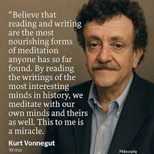 Happy Posthumous Birthday Kurt Vonnegut Jr. (1922-2007), who was an  American writer with a career spanning over 50 years. He published fourteen  novels, three short story collections, five plays, and five works