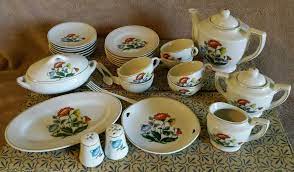 Vintage Child S Toy Tea Set 29 Pieces Poppy Peony Made In Japan Original Box Ebay Toy Tea Set Tea Sets For Sale Kids Tea Set