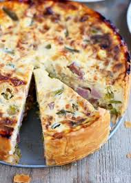 This Deep Dish Ham And Asparagus Quiche With Caramelized Onions Is The Perfect Addition To Quiche Recipes Easy Deep Dish Quiche Recipe Asparagus Quiche Recipes