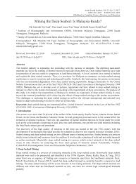 Referred to as the nlcc) was recent economic prosperity, malaysia is going forward with its vision of becoming a technologically developed country. Pdf Mining The Deep Seabed Is Malaysia Ready