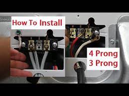 Wire a range and dryer circuit. How To Install 4 Prong And 3 Prong Dryer Cord Youtube