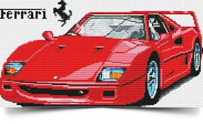 13 dmc floss colors pdf included: Cross Stitch Pattern Pdf Ferrari Counted Modern Kit Nursery Chart Car Cross Stitch Birth Sampler Transport Cross Needlepoint Pattern Artofit