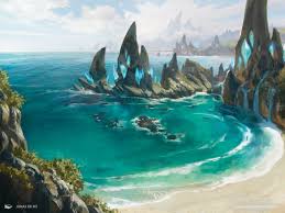 Tranquil Cove Ikoria Mtg Art Fantasy Landscape Mtg Art Alien Concept Art
