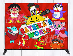 Ryan S World Backdrop Ryan Toys Banner Backdrop Boys First Birthday Party Ideas