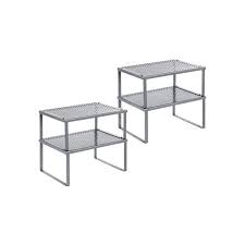 Add an industrial touch to your décor with raw wire designs, metal storage racks, and antique style wall cabinets, or introduce charming scandi style with wooden storage shelves, hooks and box units. Metal Kitchen Counter Shelves