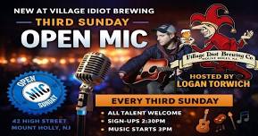 3rd Sundays Open Mic at The Village Idiot-Mount Holly