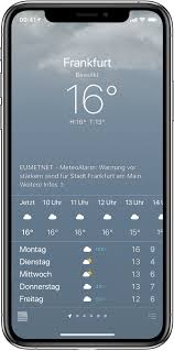 Wettersymbole von arib std b24. Anzeigen Von Wetterdaten Auf Dem Iphone Apple Support