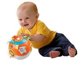 Amazon Com Vtech Move And Crawl Ball Orange Toys Games