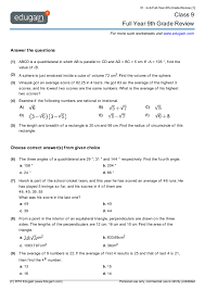 Learn eighth grade math for free—functions, linear equations, geometric transformations, and more. Grade 9 Math Worksheets And Problems Full Year 9th Grade Review Edugain Global