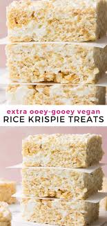 Extra Ooey Gooey Vegan Rice Krispie Treats Made With Vegan Marshmallows Vegan Dess Vegan Rice Krispie Treats Vegan Rice Crispy Treats Krispie Treats Recipe
