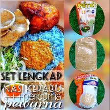 Hidangan ini terdiri daripada nasi kerabu kuning, sambal kelapa. Ready Stock Set Lengkap Nasi Kerabu Sambal Ikan Budu Kelapa Goreng Nasi Kerabu Thailand Product Halal Shopee Malaysia