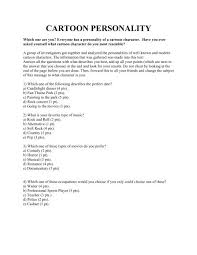 We did not find results for: Cartoon Personality Test