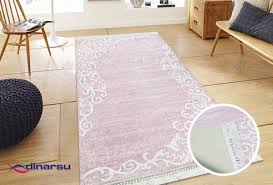 Dinarsu Yikanabilen Hali Sunshine Pembe 1081 Rose Home Decor Kids Rugs Decor