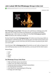 Join Latest 300 Hot Whatsapp GroupHot Whatsapp Group Links Links List,Hot Whatsapp  Group Join Links, by whatsapp group links - Issuu