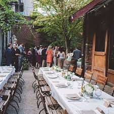 A Cool Backyard Wedding In Brooklyn New York Casual Weddings Real Weddings Brides Com Brides Backyard Wedding Backyard Brooklyn Wedding Venues