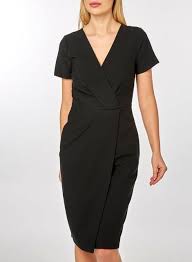 Black V Neck Wrap Dress Wrap Dress Dresses Fashion Dresses