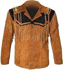 New Mshc Western Cowboy Men S Brown Fringed Suede Leather Jacket D1 Xxs 5xl Brown Red Blue Black Mens Jackets Men S Coats And Jackets Leather Jacket Men Suede