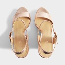 Michael Michael Kors Jill Wedge Sandals In Soft Pink Metallic Nappa Leather Lyst